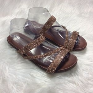 Torrid Sparkle copper bling strappy sandals Size 9